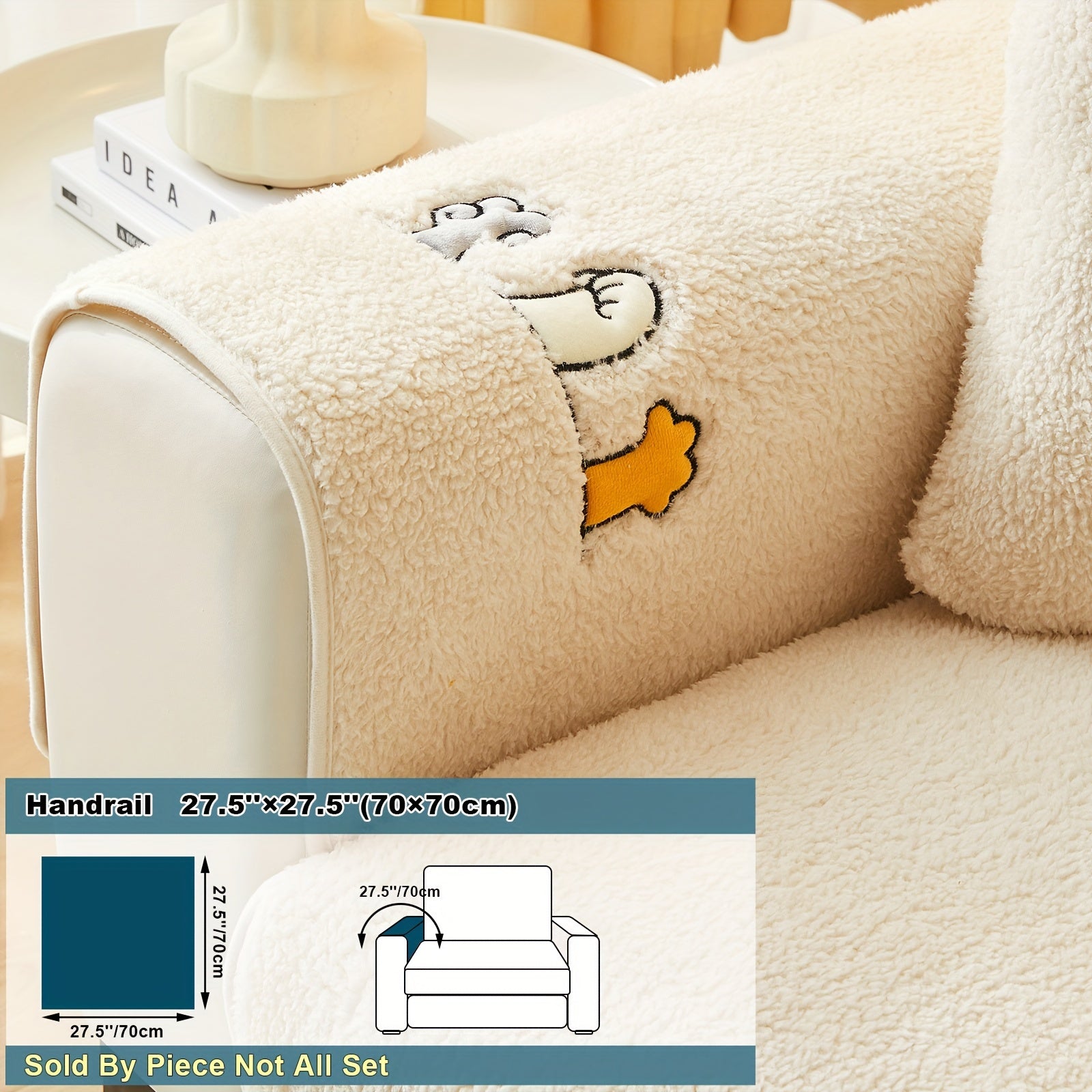 Плюшевый чехол на диван Sherpa, противоскользящий, защитный чехол для мебели для домашних животных для гостиной