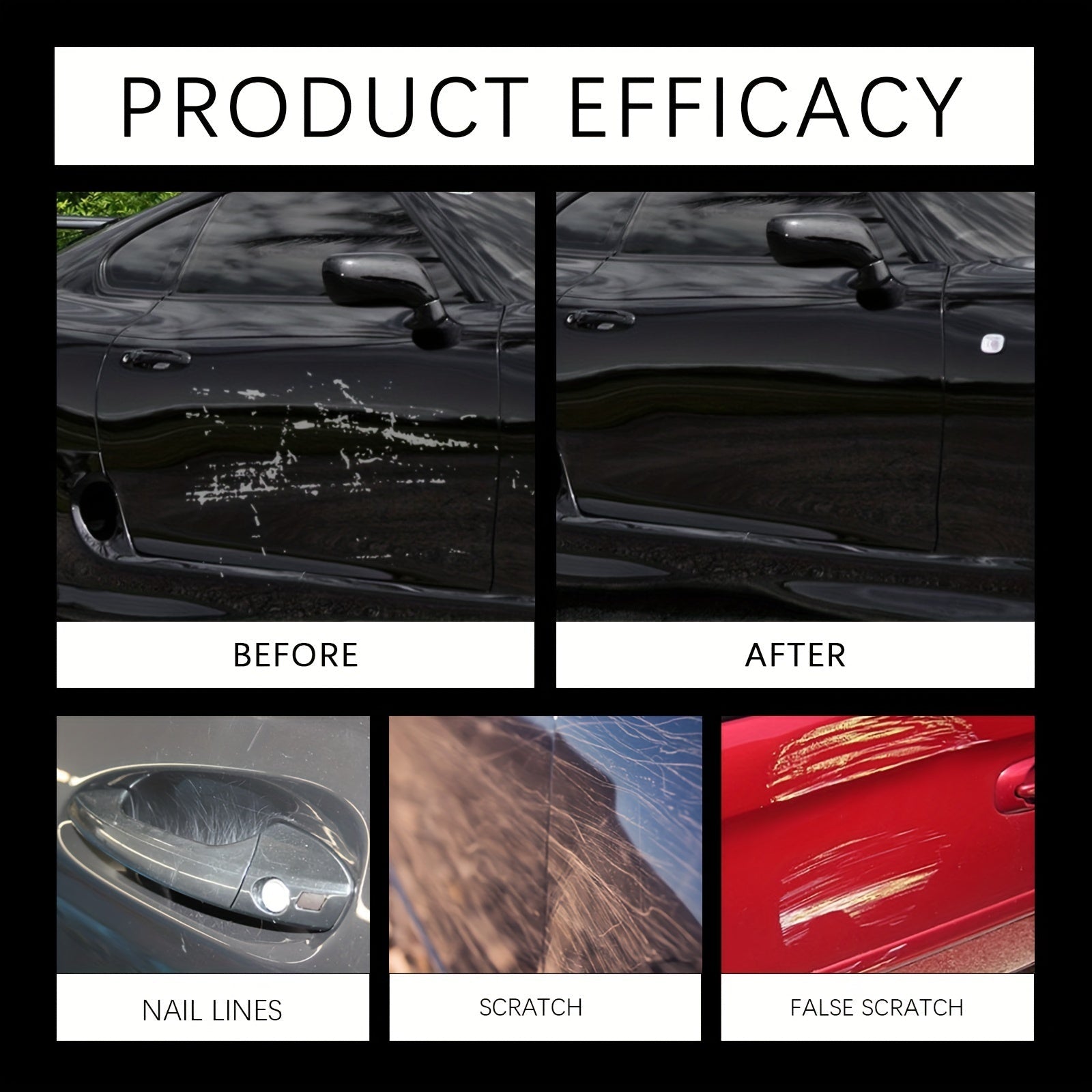 Car Scratch Repair Cream for Auto Body, Long-Lasting Shine, Safe for Metal