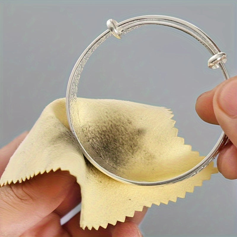 Set of 100 Jewelry Polishing Cloths for Gold and Silver Care Double Velvet Finish