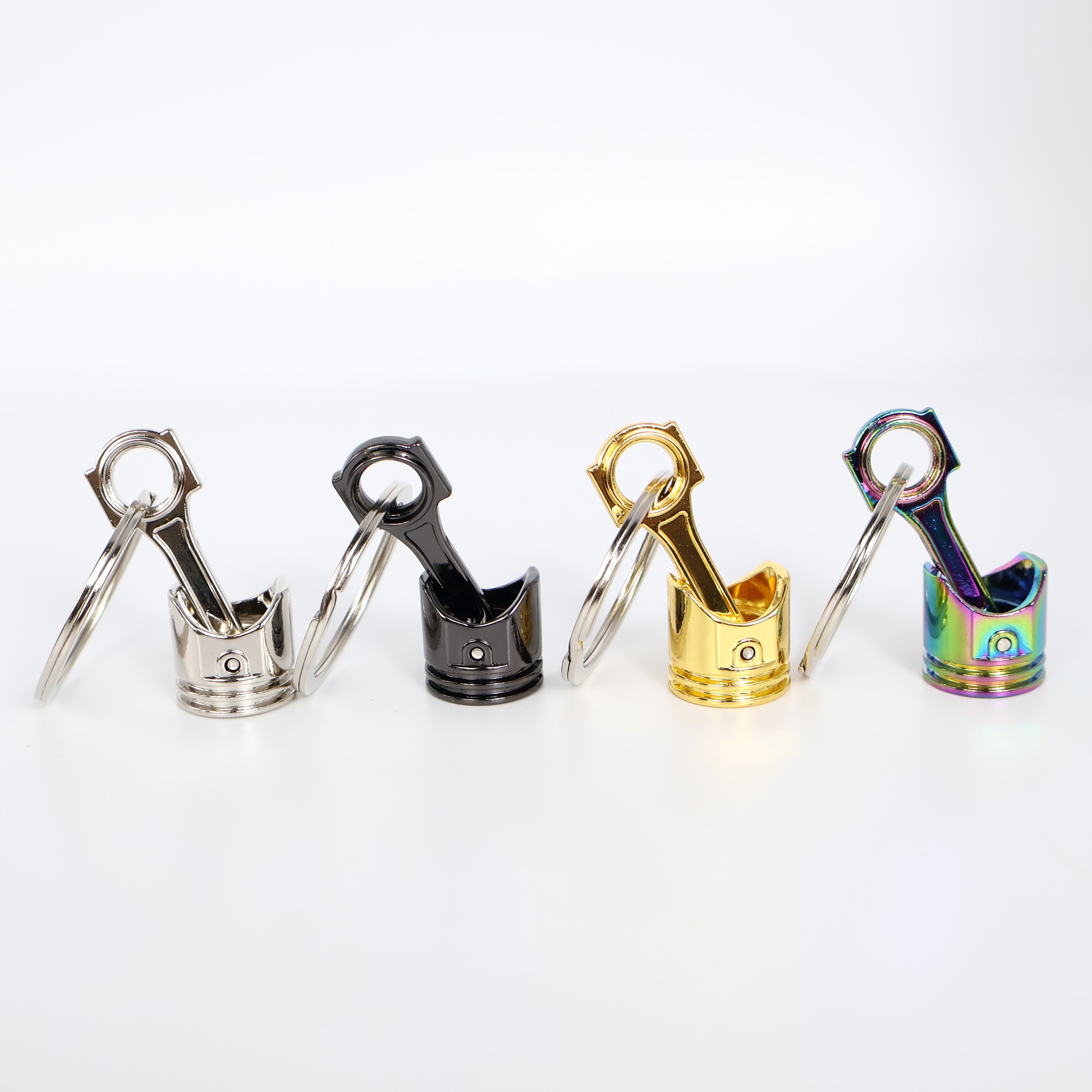 Men Metal Motorcycle Piston Keychain Car Modification Gift Set