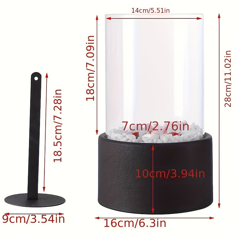 Romantic Round Metal Tabletop Fireplace Indoor Outdoor Non-Electric Heater