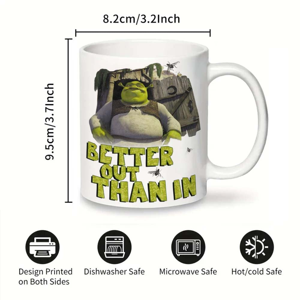 Ceramic Coffee Mug with Humorous Better Out Than In Quote Food Safe Office Camping Dining