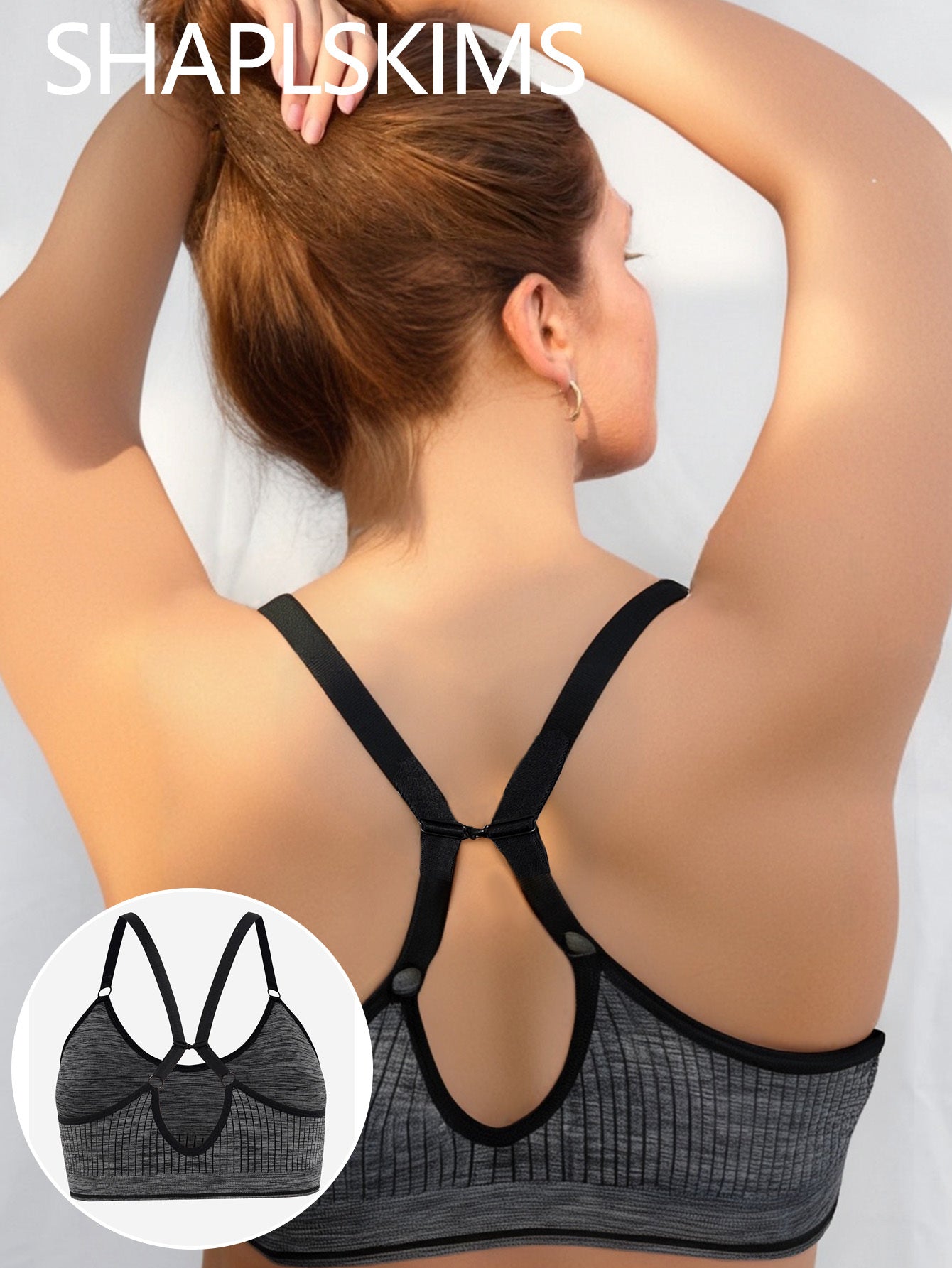 Бюстгальтер для женщин больших размеров безшовный дышащий для йоги и тренировок