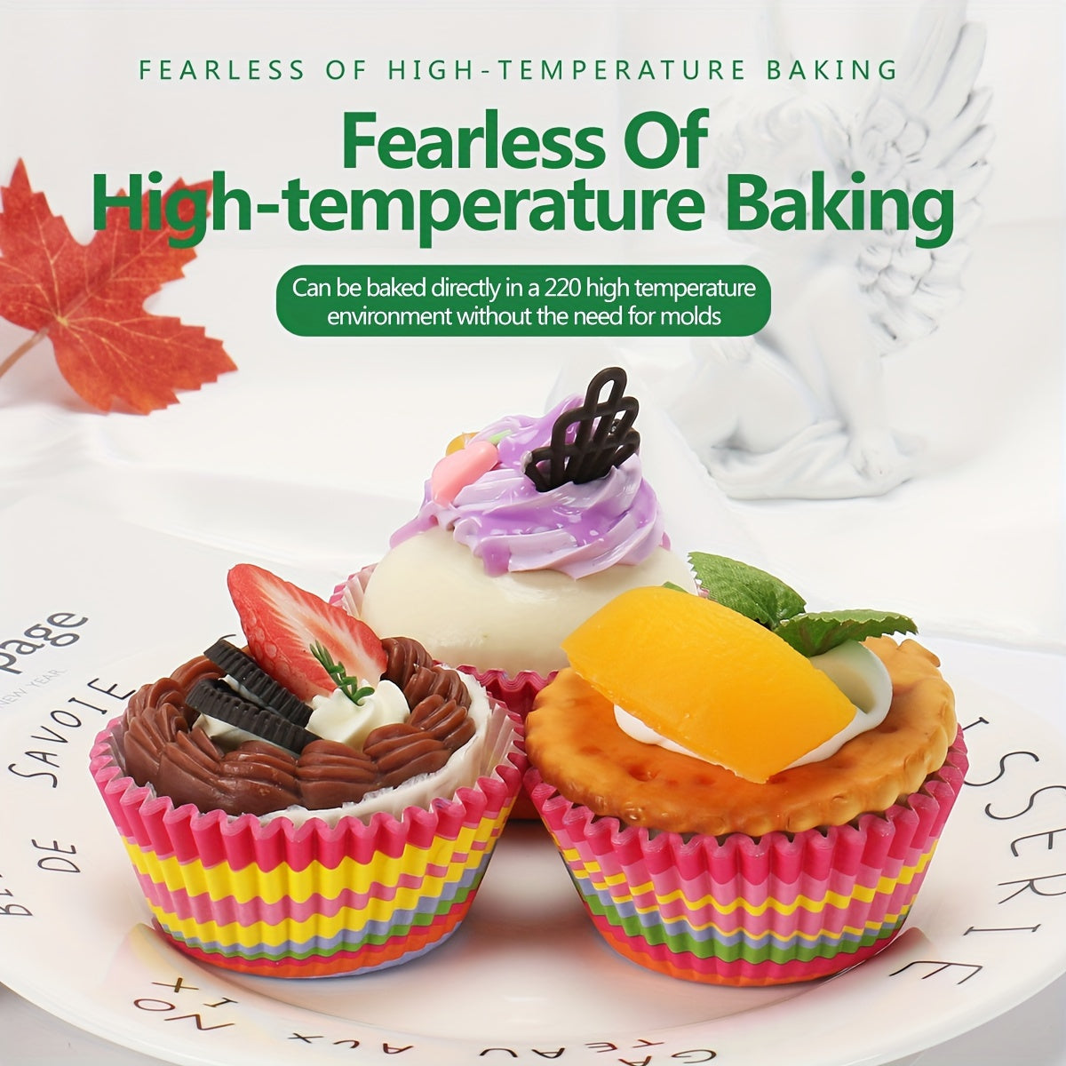 100 piezas de moldes desechables para muffins con patrones de espiral coloridos, papel para cupcakes, moldes para hornear