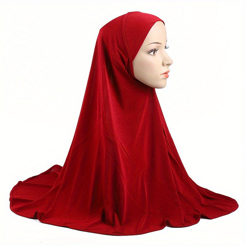 Solid Color Instant Hijab Bandana Scarf Wrap for Women Sun Protection