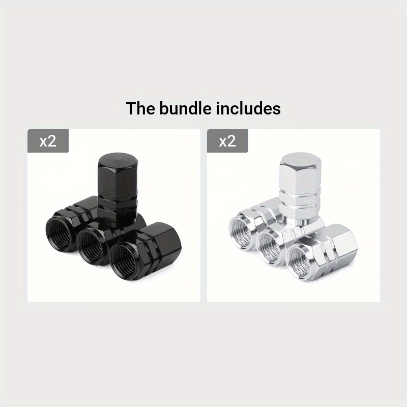 Set Of 4 Golden Aluminum Tire Valve Caps for Car Vehicle Decoration