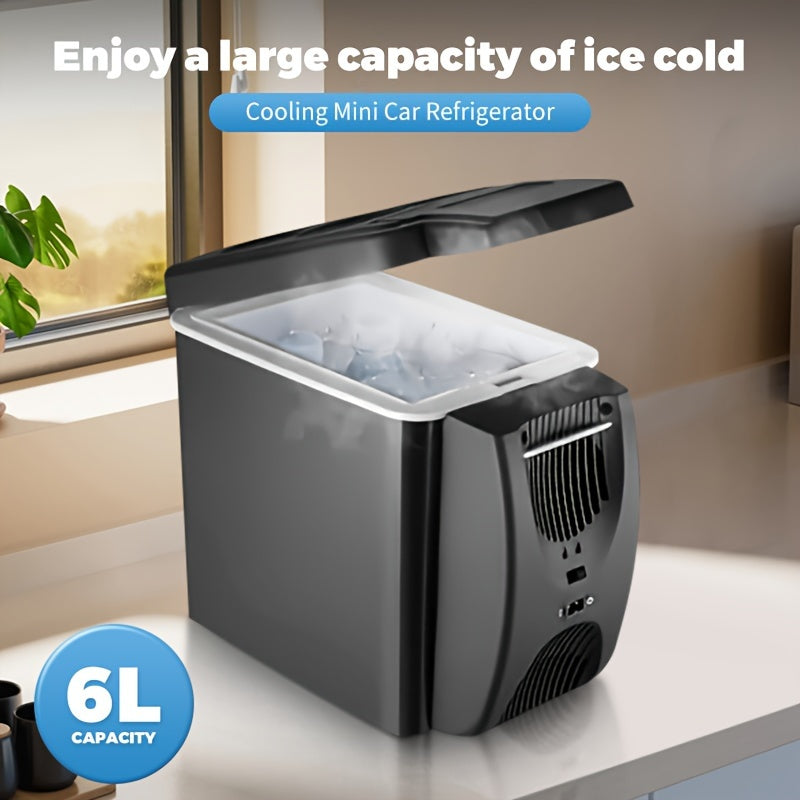 Refrigerador portátil para coche de 6L, tecnología de semiconductores, enfriador compacto de 12V para bebidas y frutas