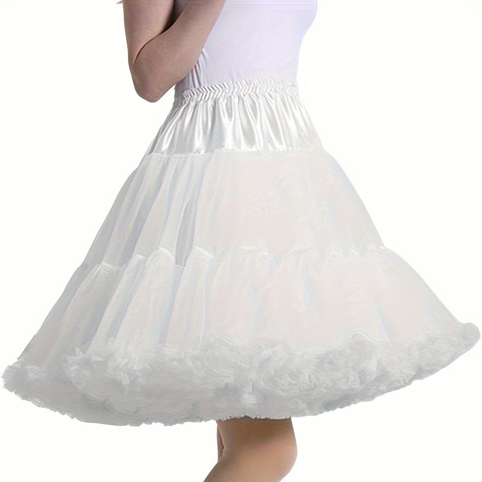 Women’s Fluffy Chiffon Ballet Skirt with Elastic Waist for Cosplay and Tutu
