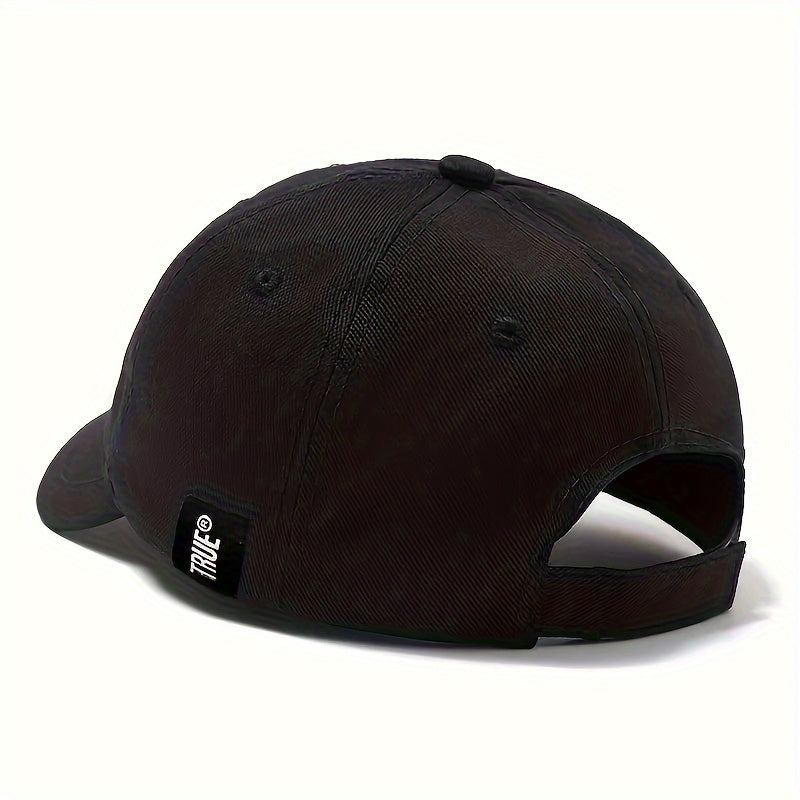 Men's Adjustable Baseball Cap with Hip-Hop Letter Patch Stretch Fit Polyester Street Style