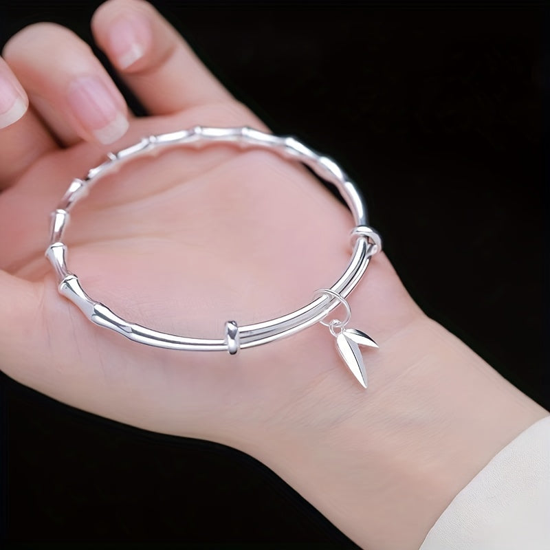 Sterling Silver Infinity Bangle Bracelet for Women Vintage Elegant Jewelry