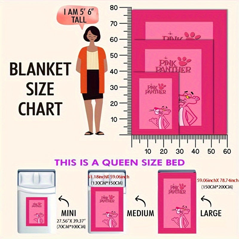 Pink Panther Flannel Fleece Throw Blanket Soft Warm Sofa Office Camping Travel Gift