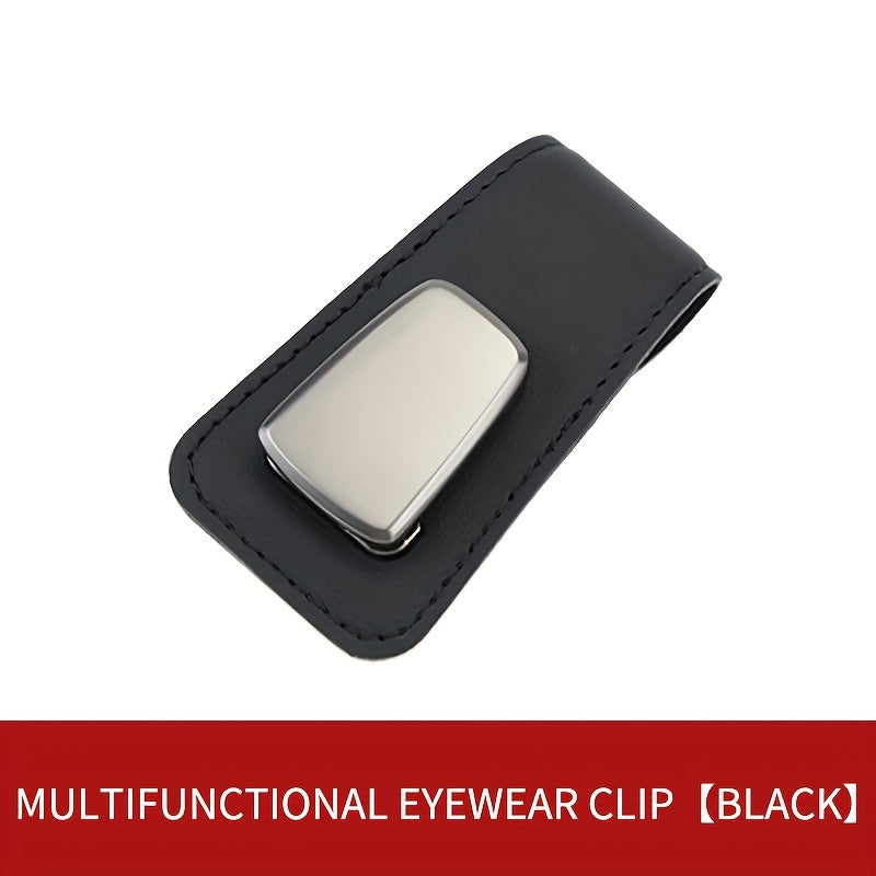 Car Sun Visor Sunglasses Holder Organizer Card Ticket Holder Black Accessory