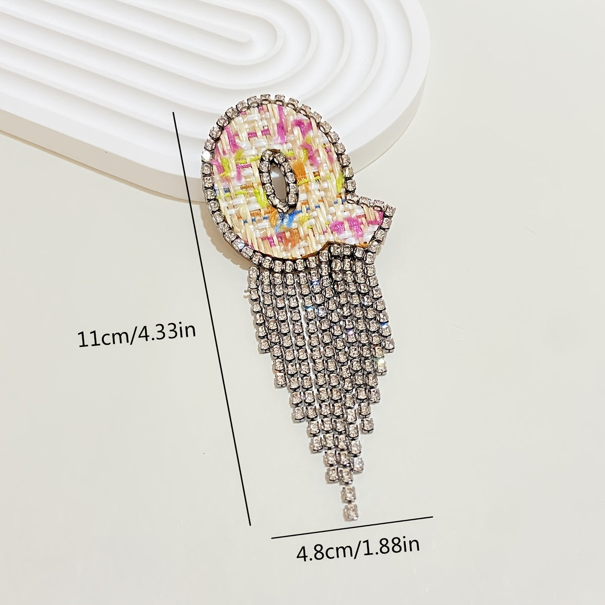 Women's Rhinestone Letter Brooch Irregular Woven Design Jewelry