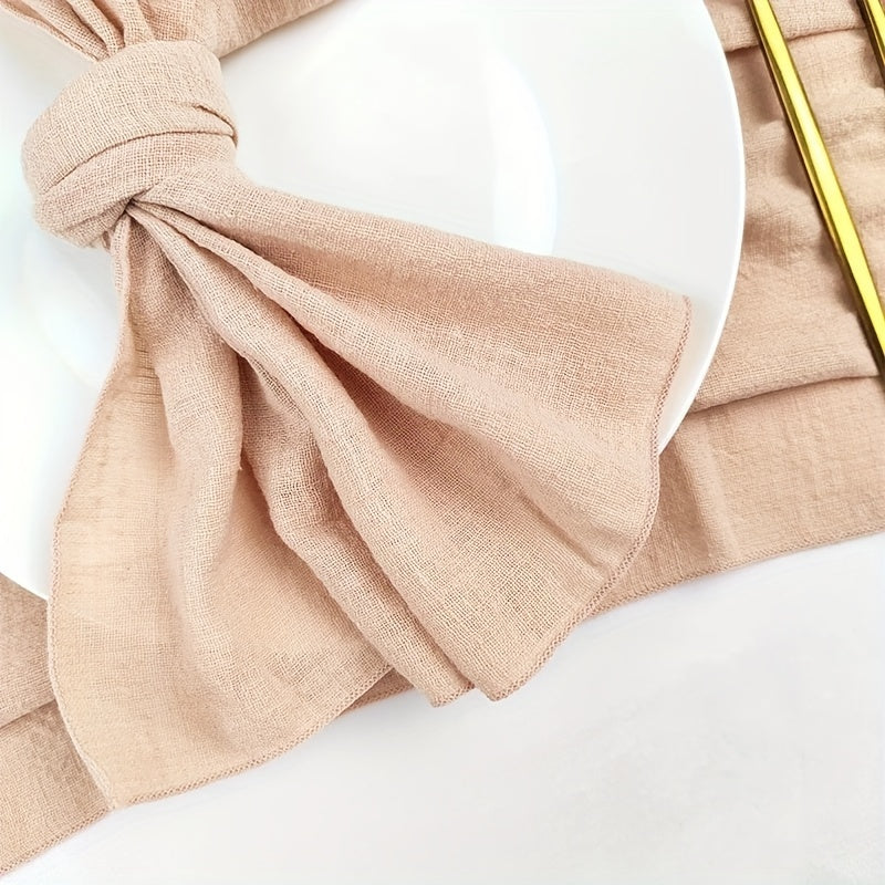 12-to'plam paxta salfetkalar kvadrat tikanli mato qayta ishlatiladigan bir rangli kechki ovqat to'y Rojdestvo