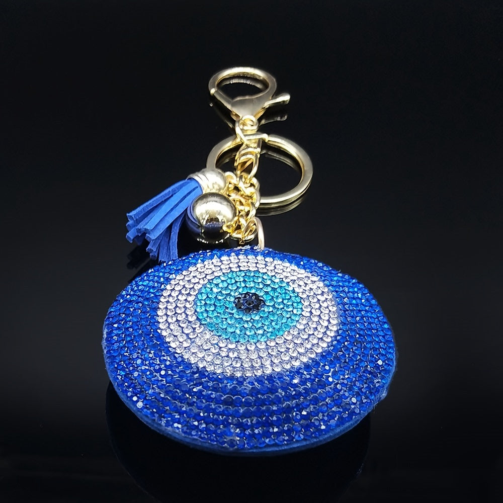 Vintage Crystal Keychain with Turkey Design Handbag Accessory Purse Charm