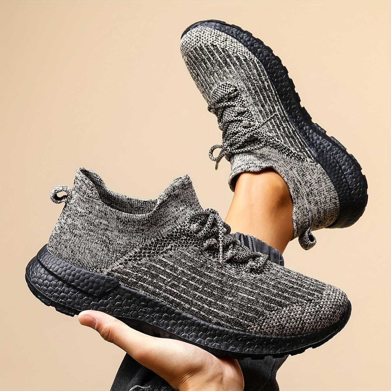 Men's Breathable Fabric Sneakers for Casual and Sports Activities