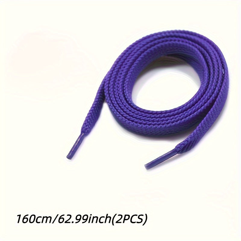 2 пары плоских повседневных спортивных шнурков для кроссовок, белые, 45 дюймов