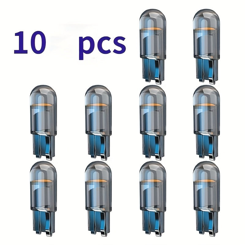 10 Pcs 2023 W5W T10 LED Car Interior Bulbs 12V Acrylic 6000K Multi-Color