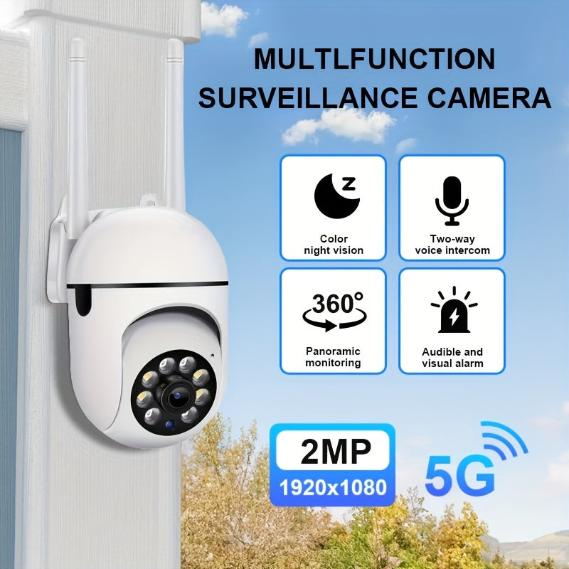 1080P Wireless Security Camera with Motion Detection Night Vision Panoramic Two-Way Audio WiFi USB