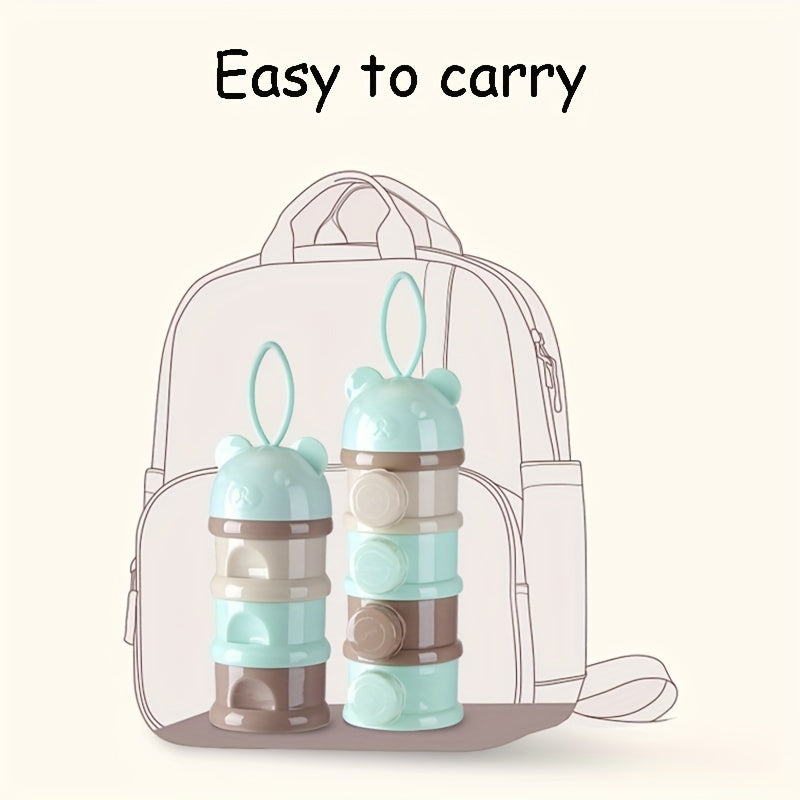Bear Style Food Storage Container with Multiple Openings Snack Dispenser and Milk Powder Box