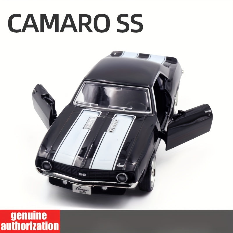 Kids Toy Car 1:36 Scale Alloy Pull-Back Double Door Red Black