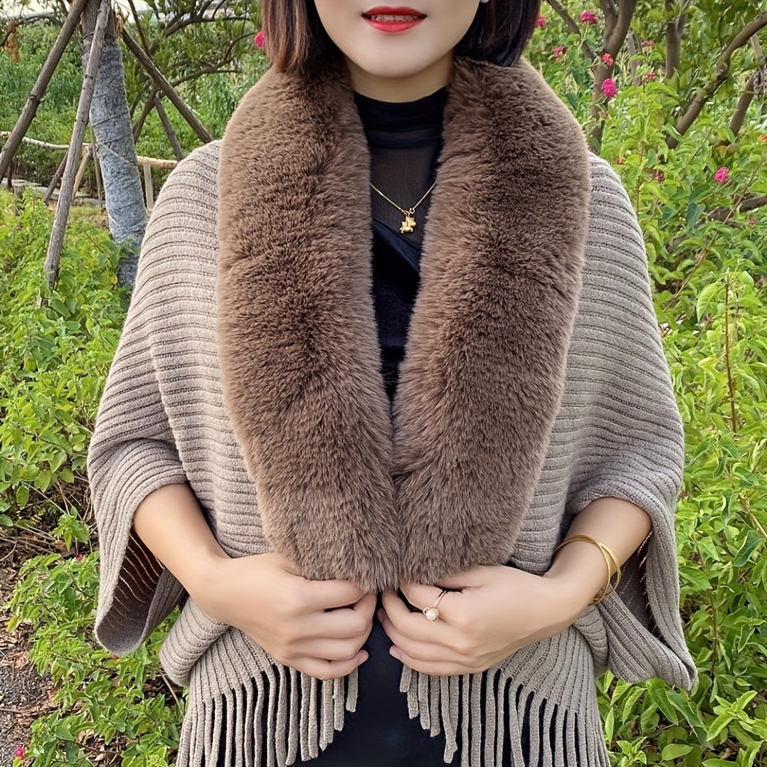 Women's Faux Fur Shawl Warm Windproof Autumn Winter Casual Wrap