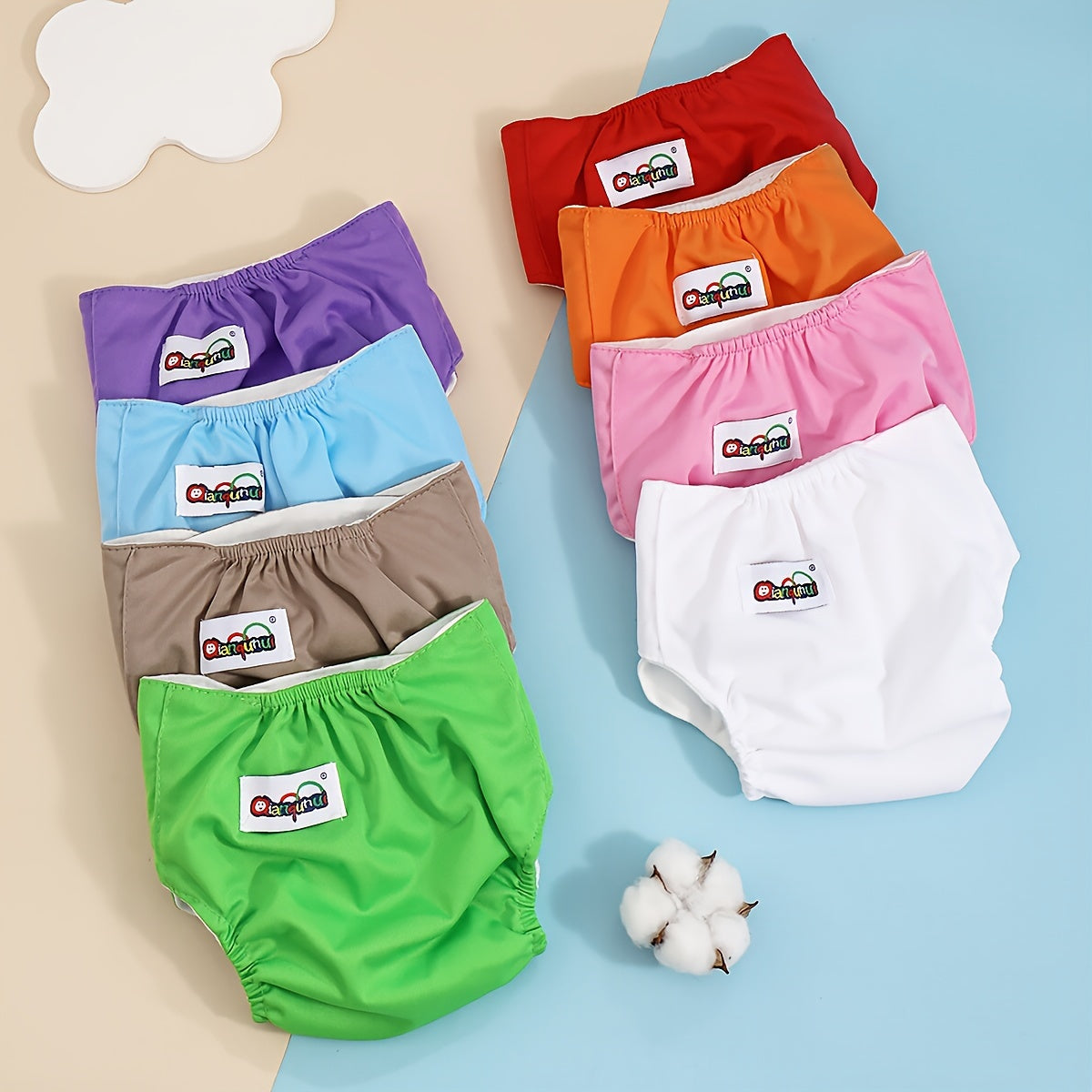 Paquete de 3 pañales de tela reutilizables de algodón para bebés y niños pequeños, pantalones de entrenamiento impermeables