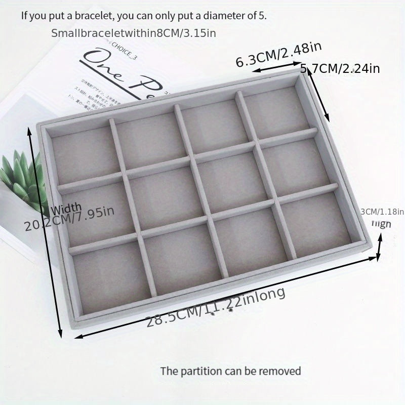 Jewelry Storage Box with Compartments for Rings Earrings Bracelets Necklaces and Watches 28.5cm x 20.5cm