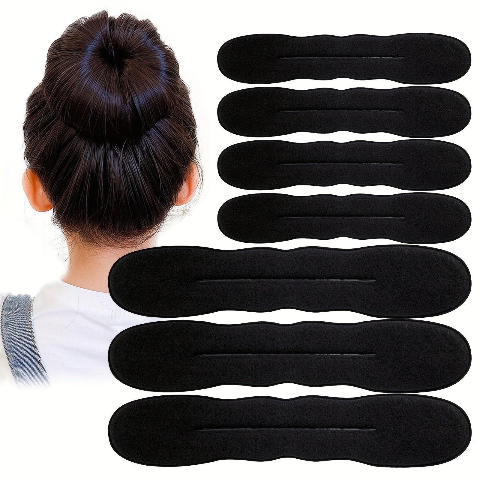 Women's Hair Bun Maker Easy Snap Roll Sponge Donut with Hair Ties Polyester