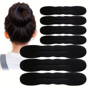 Women's Hair Bun Maker Easy Snap Roll Sponge Donut with Hair Ties Polyester