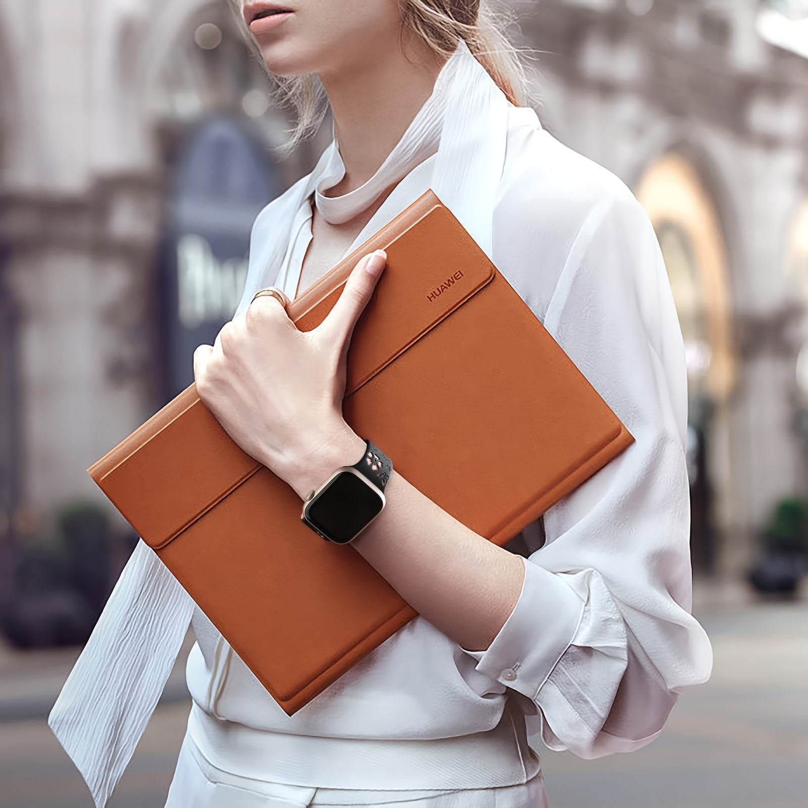 Women’s Two-Tone Floral Silicone Smartwatch Band Compatible with Apple Watch Series 9 to SE