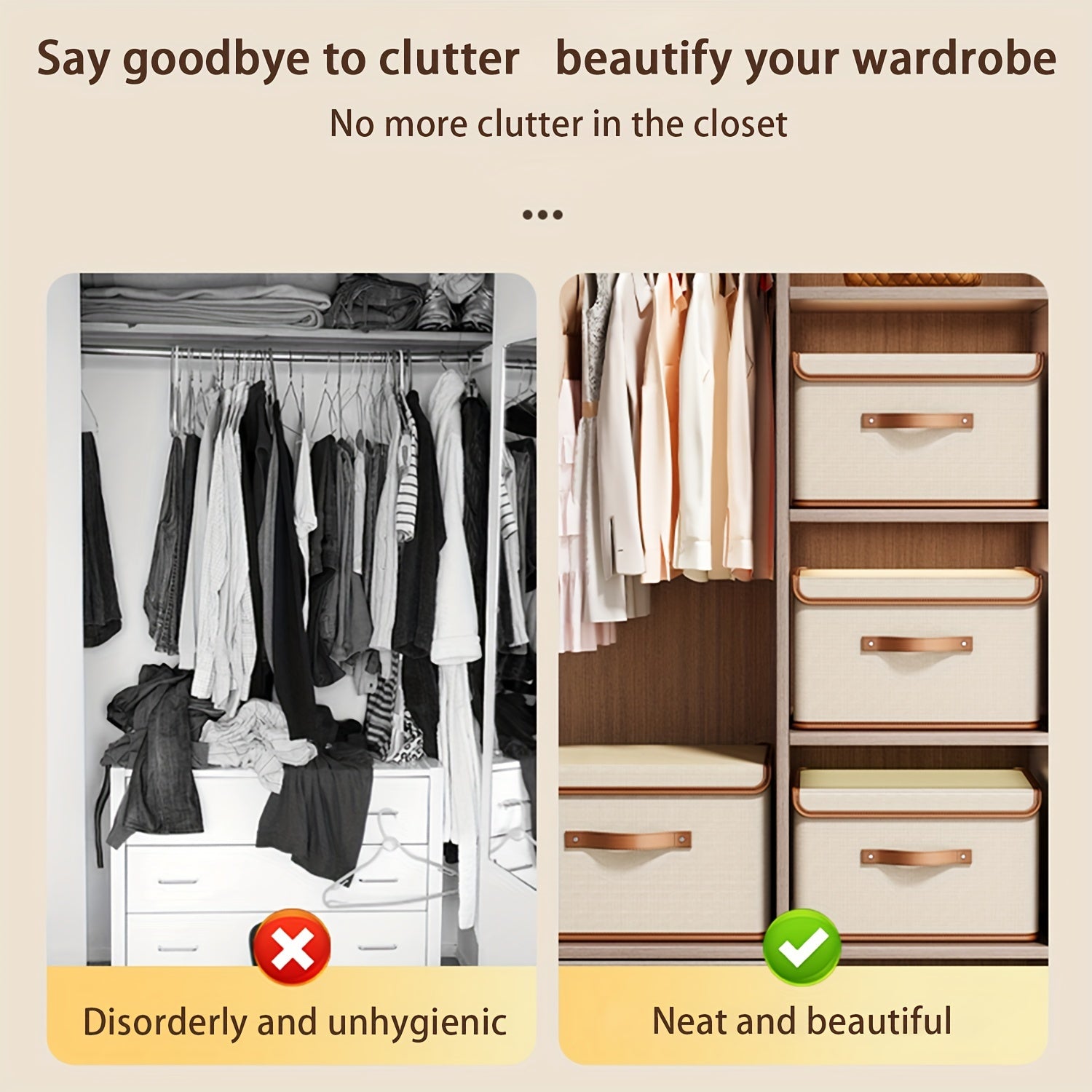 Grandes cestas de tela con tapas para ropa, toallas y ropa interior, organizadores plegables que ahorran espacio