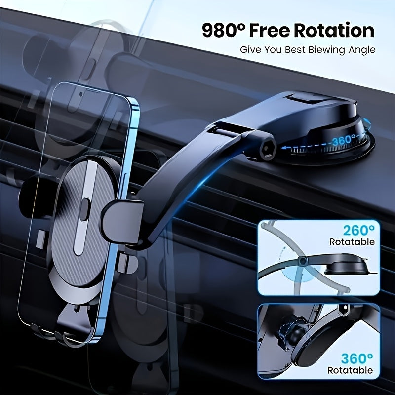 Soporte universal para teléfono de coche impermeable, de ABS, para tablero, rotación de 360°