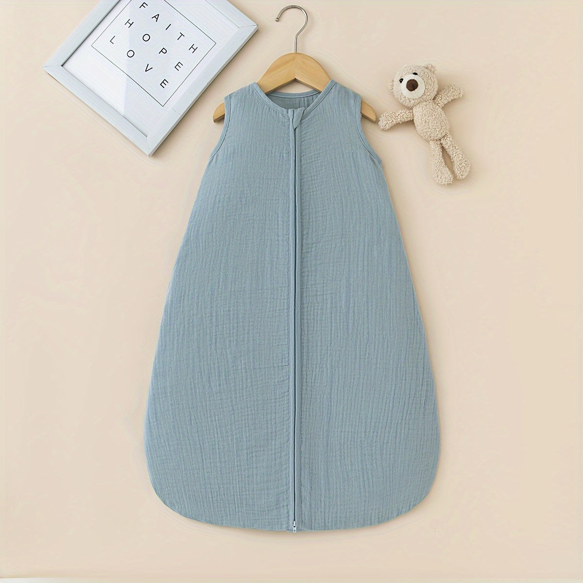 Kids Wearable Blanket with Double Zipper, Wrinkled Cotton, All Seasons