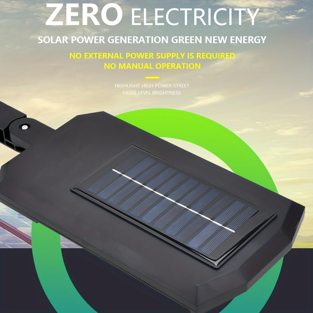 Farola solar de calle con control remoto, sensor de movimiento, iluminación exterior eficiente en energía