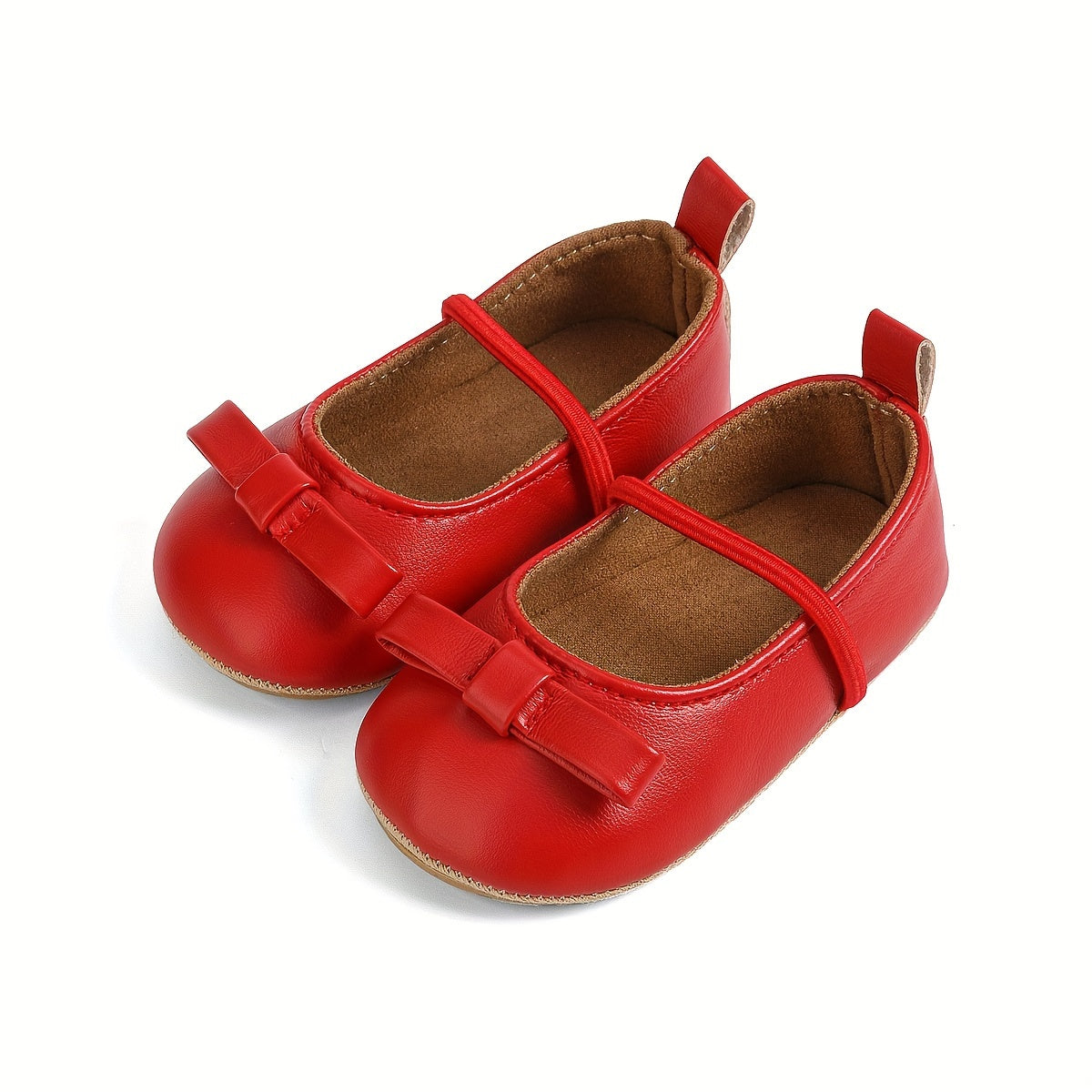 Girls Children's Ballet Flats in PU with Bow, Non-Slip Sole, Flexible, for Daily and Special Occasions