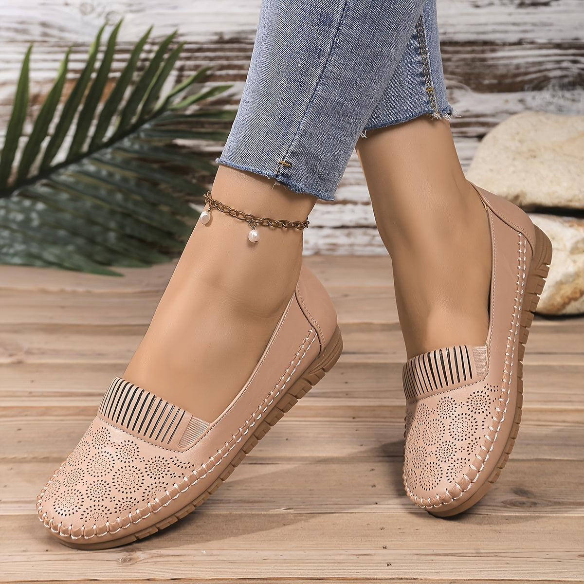 Women's Casual Slip-On Flats Faux Cover Upper Soft Fabric Lining