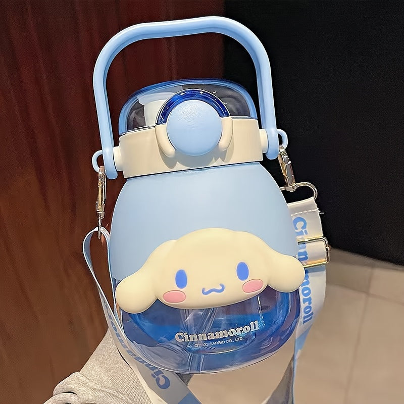 Large 35.5oz Tritan Water Bottle with Kuromi and Melody Designs Leakproof Straw Portable for Travel and Fitness