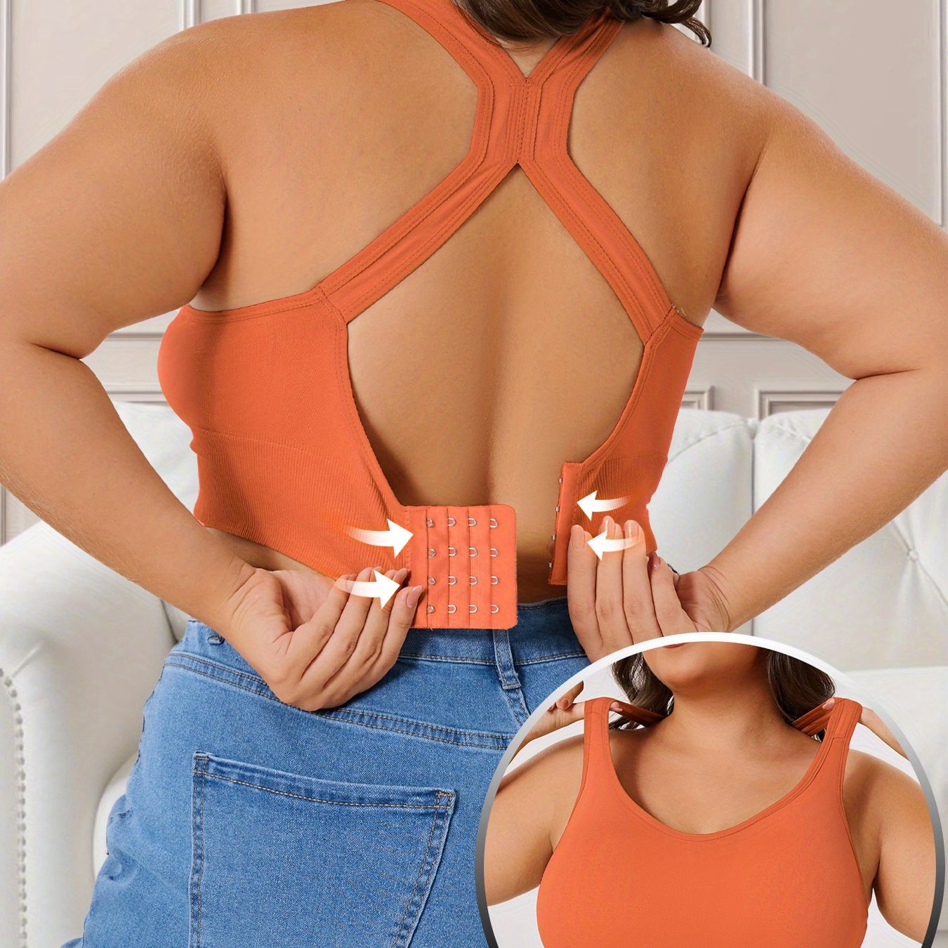 Women's Sports Bra Plus Size Non-Pilling Removable Padding Yoga Running Workout