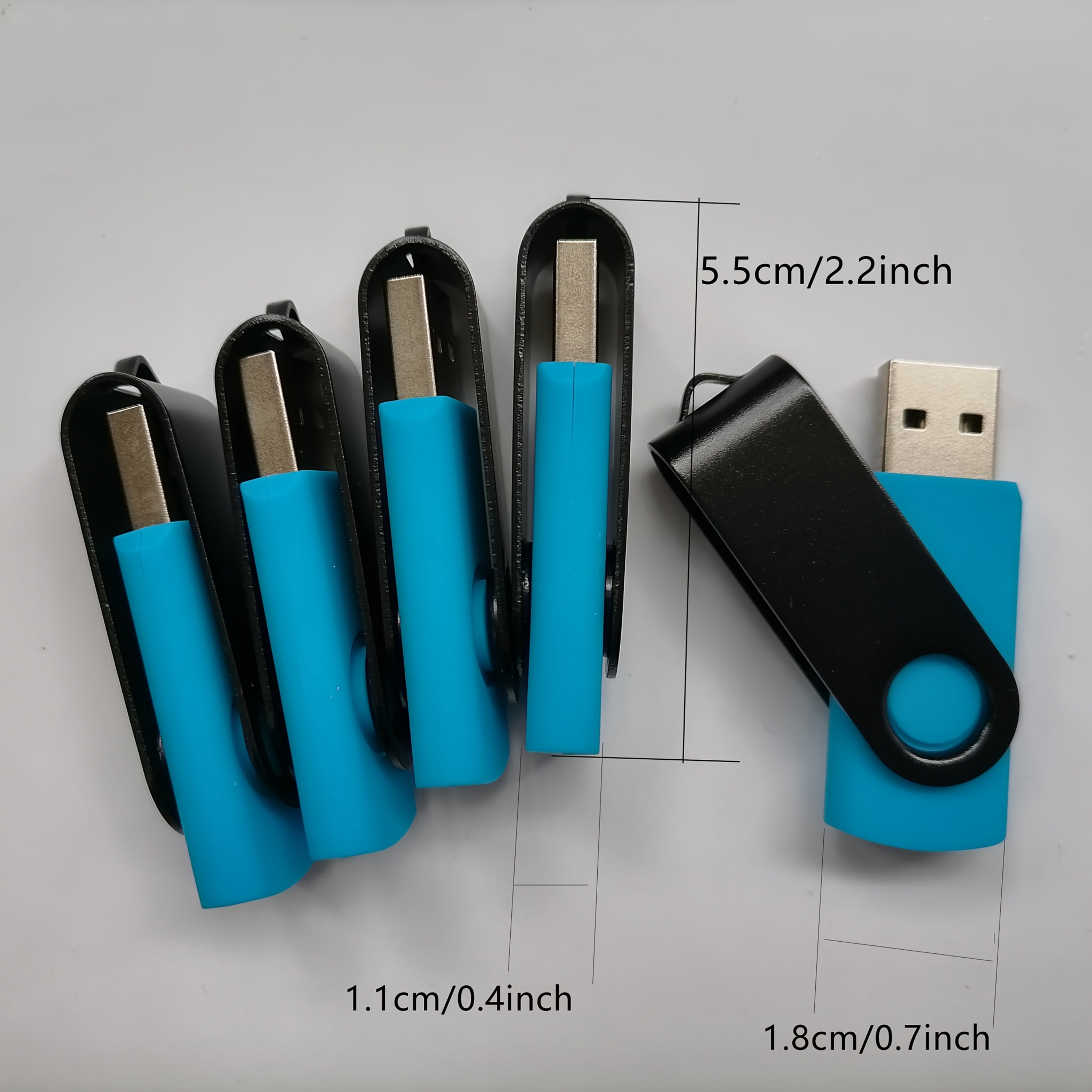 5-Pack Blue USB 2.0 Flash Drives 128MB 256MB 512MB for PC Mac Backup