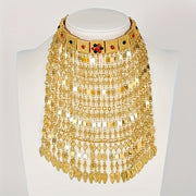 Antique Zinc Alloy Tassel Necklace for Women Gold Choker Festival Wedding Jewelry