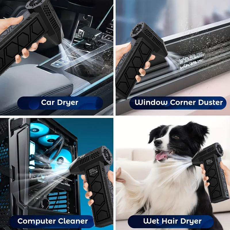 Mini soplador de aire inalámbrico de 13000 RPM, recargable por USB, portátil para limpieza de polvo