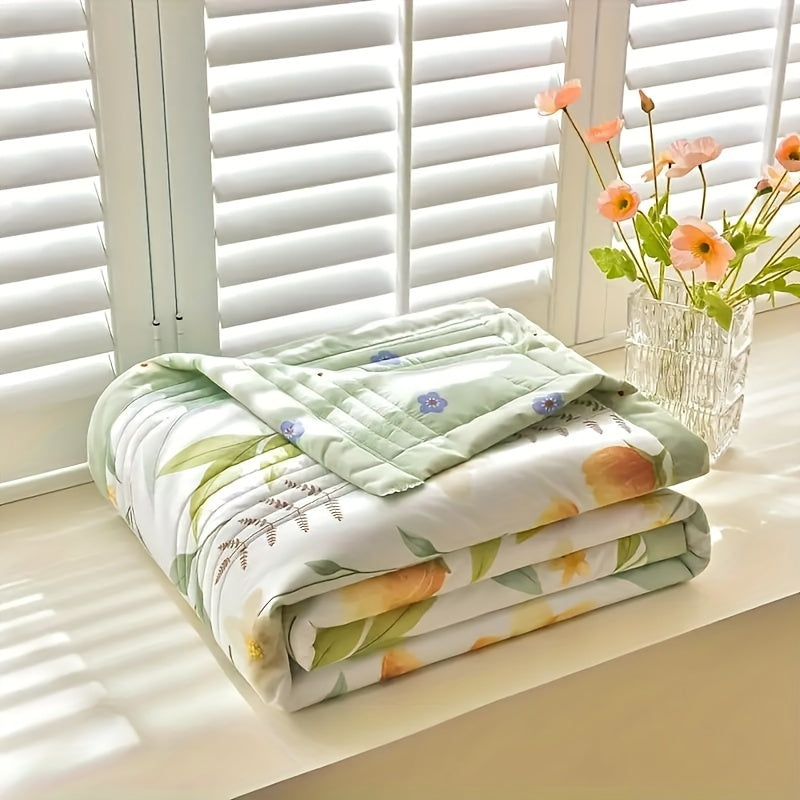 Летнее охлаждающее тонкое одеяло для односпальной или двуспальной кровати с принтом, стеганое покрывало, мягкое и комфортное