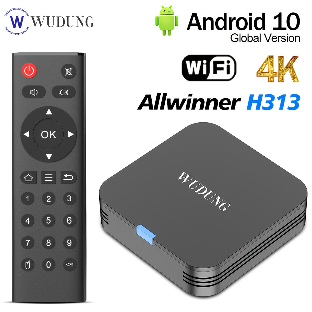 Smart Mini TV Box with Android 10.0 4K Support Wall Mountable Quad-Core Processor