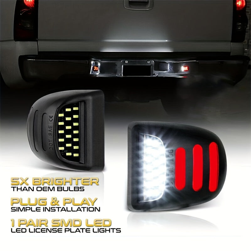 2pcs LED License Plate Lights for Silverado Tahoe Yukon XL Replacement