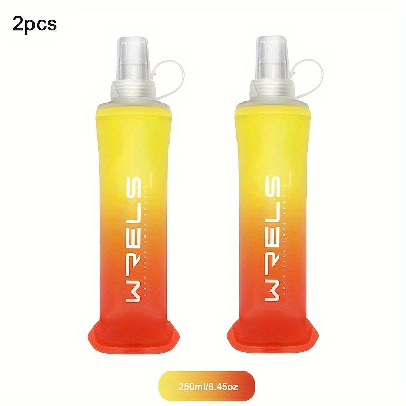 Collapsible Silicone Water Bottles 8.5oz and 17oz BPA-Free for Running Hiking Cycling