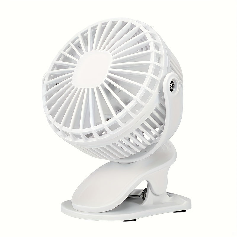 Mini Clip-On Fan Portable USB Rechargeable Quiet Stroller Desk Dorm Outdoor