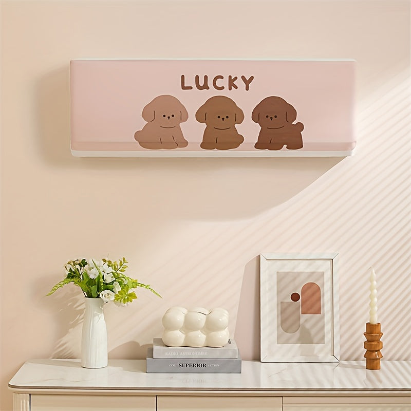 Washable Fabric Dust Cover for Wall-Mounted Air Conditioners with Cartoon Pattern