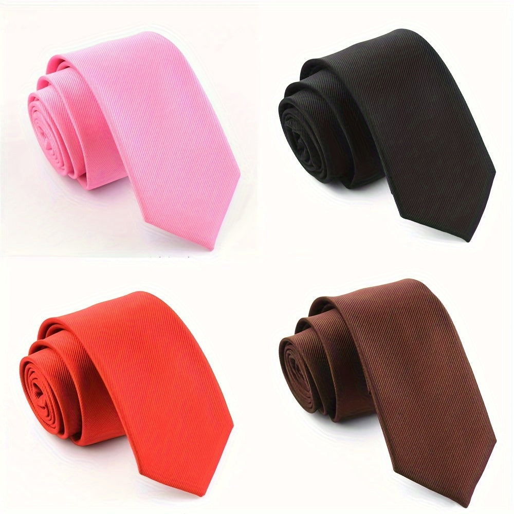 Narrow Solid Color Tie for Men, 6cm Wide, Suitable for Formal Occasions