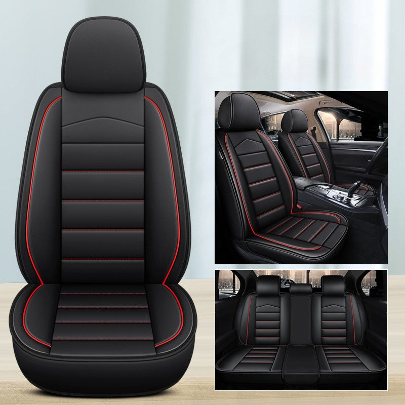 Car Interior Seat Covers Full Set Black and Red Breathable Anti-Slip